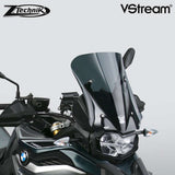 The BMW F850GS Windscreen V-stream Windshield ZTechnik Z2377 Dark Tint Sport Screen 2019 Up is an aggressive-looking adventure sport screen, and gives the F850GS/Adventure rider good wind protection without sacrificing the bike's cutting edge appearance. Z-Technik's hardcoated Polycarbonate windscreens are super strong - they are over 20x more resistant to scratches and cracks, and 200x more resistant to impacts than regular acrylic. 