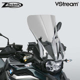 The BMW F850GS Windscreen V-stream Windshield ZTechnik Z2378 Light Tint Sport Touring Screen 2019 Up is a generously-sized sport-touring screen, and will give most F850GS/Adventure riders excellent wind protection while maintaining the bike's adventourous appearance. State-of-the-art 4.5mm Quantum® hardcoated polycarbonate gives this VStream windscreen outstanding clarity and strength characteristics unmatched by any windshield maker worldwide.