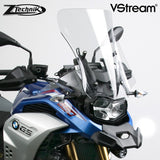 The BMW F850GS Windscreen V-stream Windshield ZTechnik Z2378 Light Tint Sport Touring Screen 2019 Up is a generously-sized sport-touring screen, and will give most F850GS/Adventure riders excellent wind protection while maintaining the bike's adventourous appearance. State-of-the-art 4.5mm Quantum® hardcoated polycarbonate gives this VStream windscreen outstanding clarity and strength characteristics unmatched by any windshield maker worldwide.