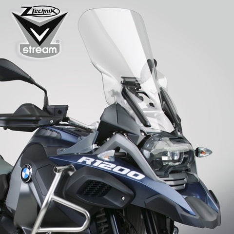 BMW R1200GS-A R1250-GS-A Windscreen V-Stream Windshield ZTechnik Z2488 Clear Touring Deluxe Screen, motorcycle, ZTechnik revolutionises windscreen performance with it's VStream windshield. While creating a comfortable ride for the BMW Touring rider, ZTechnik introduces quiet into the equation,